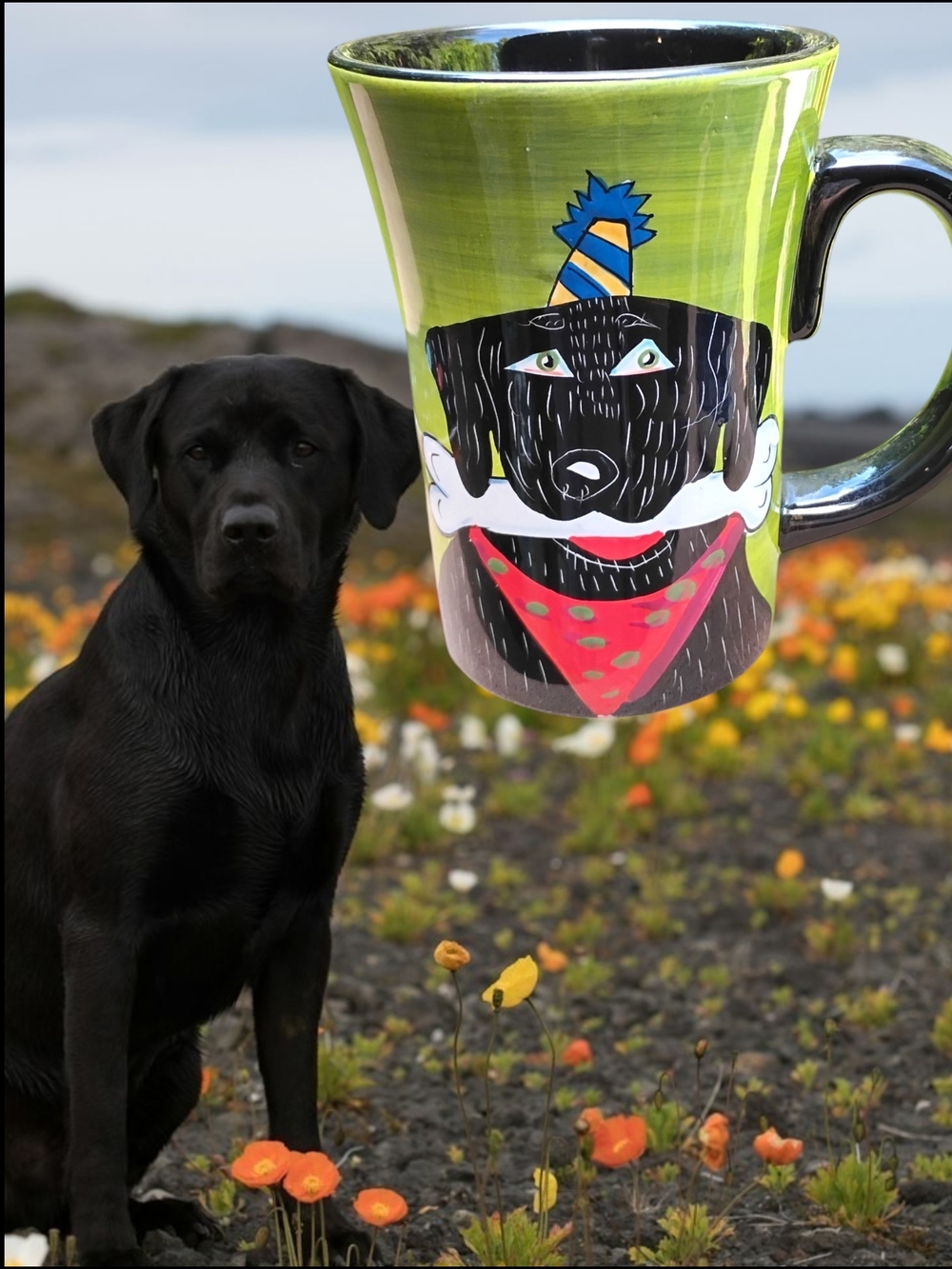 Naylor Black Lab Party Dog Ceramic Mug
